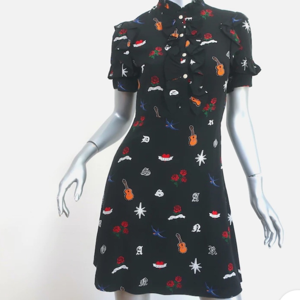 Sandro Wendy tattoo silk dress